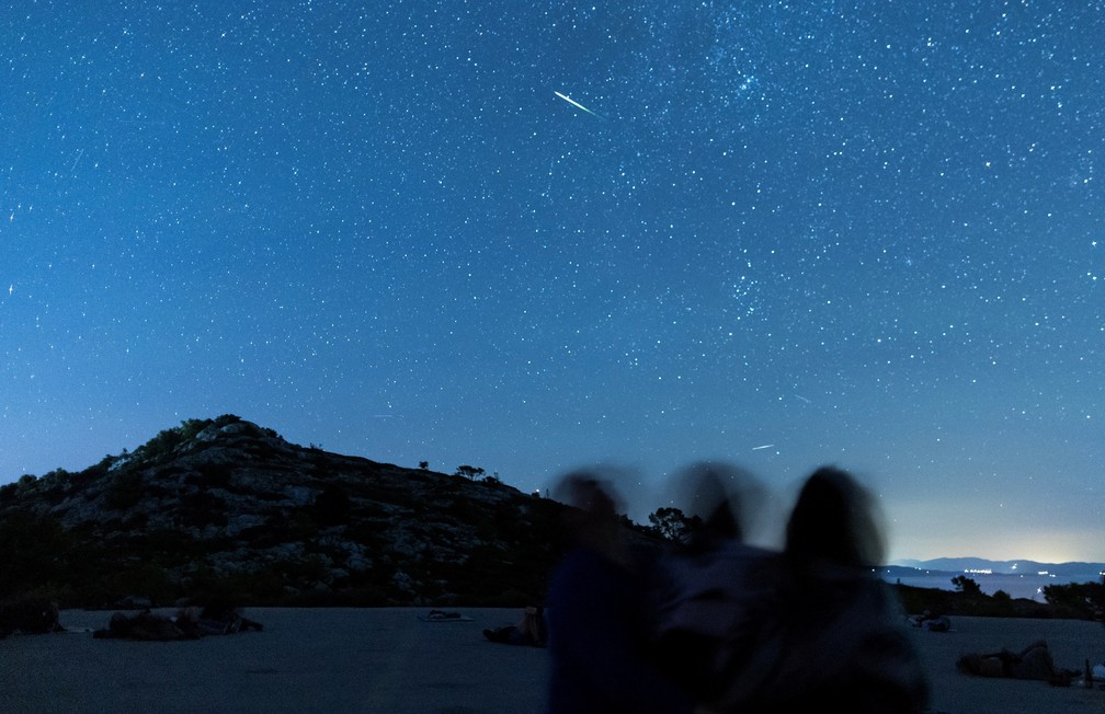 Perseidas na ilha de Lastovo, na Croácia — Foto: Antonio Bronic / Reuters