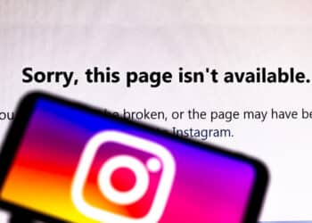 August 1, 2020, Brazil. In this photo illustration the Instagram messaging app is open on your smartphone. Basically, a suspended account and the warning: This page is not available