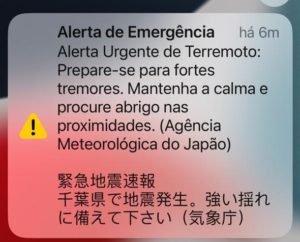 Alerta de terremoto no Japão