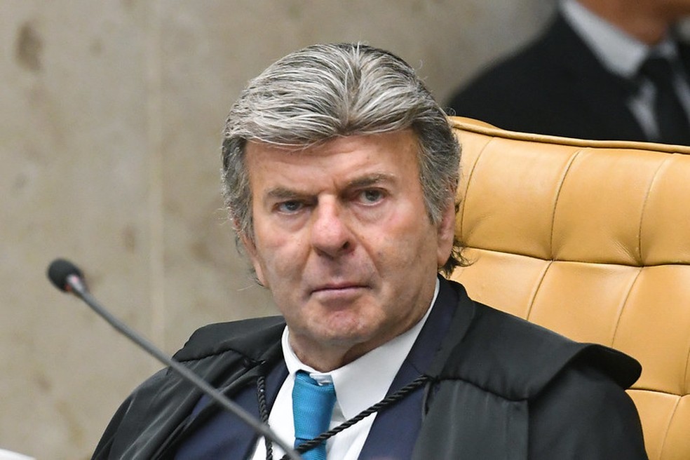 O ministro Luiz Fux durante sessão do STF — Foto: Carlos Moura/STF