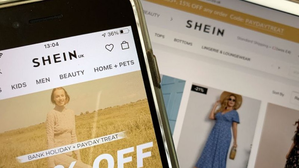 A Shein opera exclusivamente pela internet — Foto: Shein