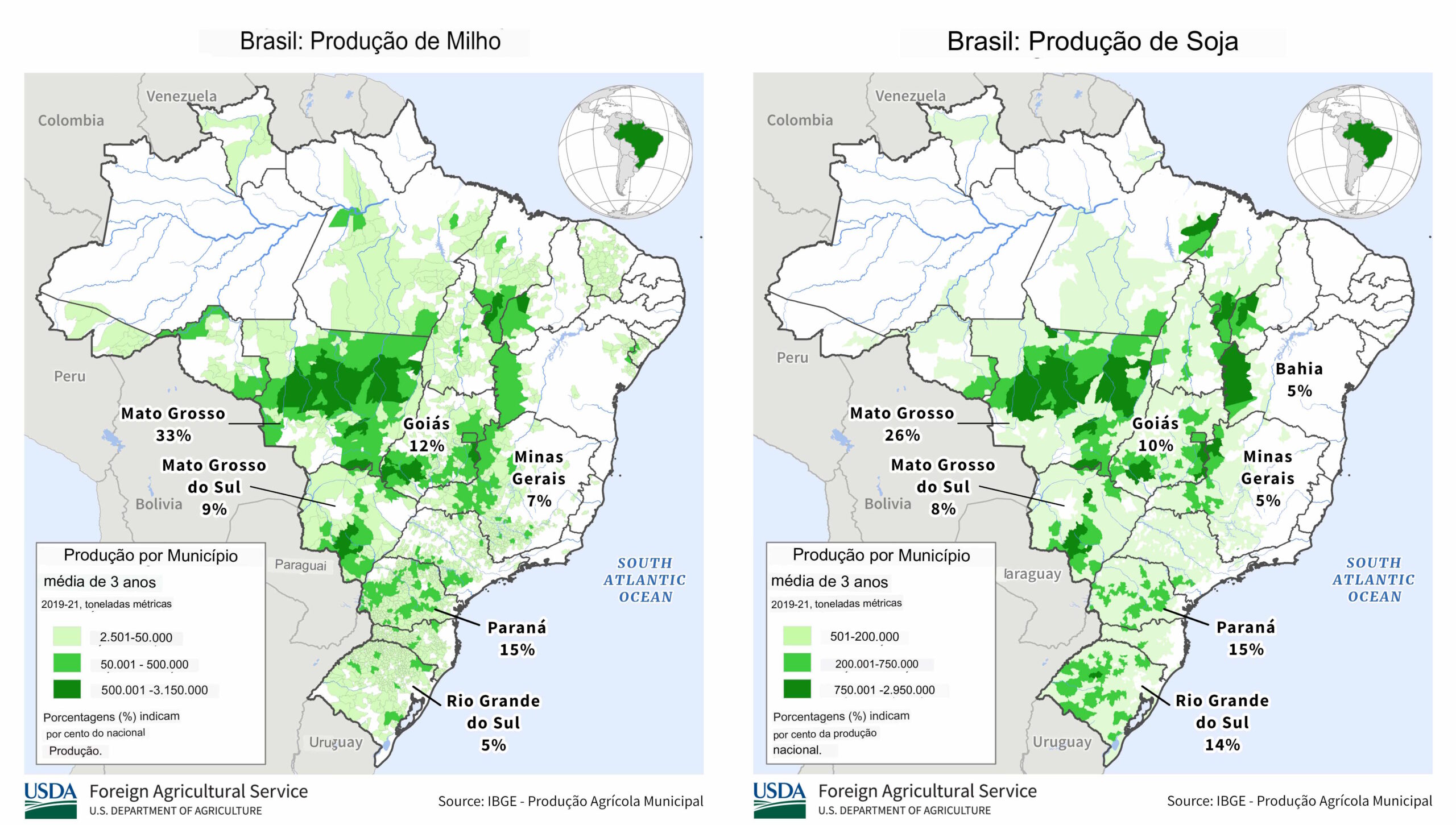 No território brasileiro, essa cultura se alterna com o plantio de soja