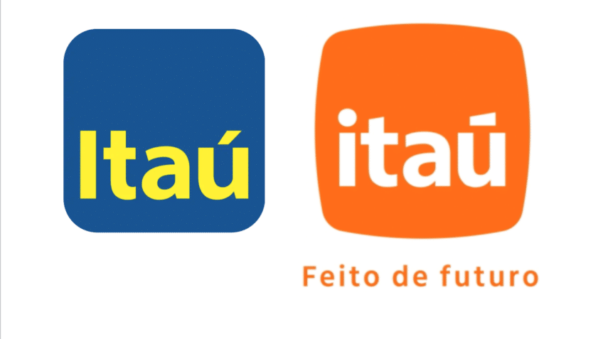 Marcas antiga (esq.) e nova (dir.) do Itaú