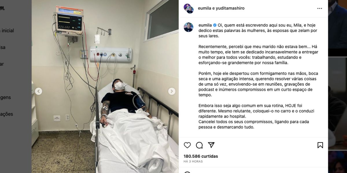 Mila faz desabafo sobre internação de marido (Foto: Reprodução / Instagram)