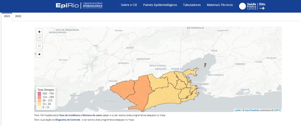 Mapa de casos da cidade mostra maior incidência da cidade na Zona Oeste — Foto: Reprodução