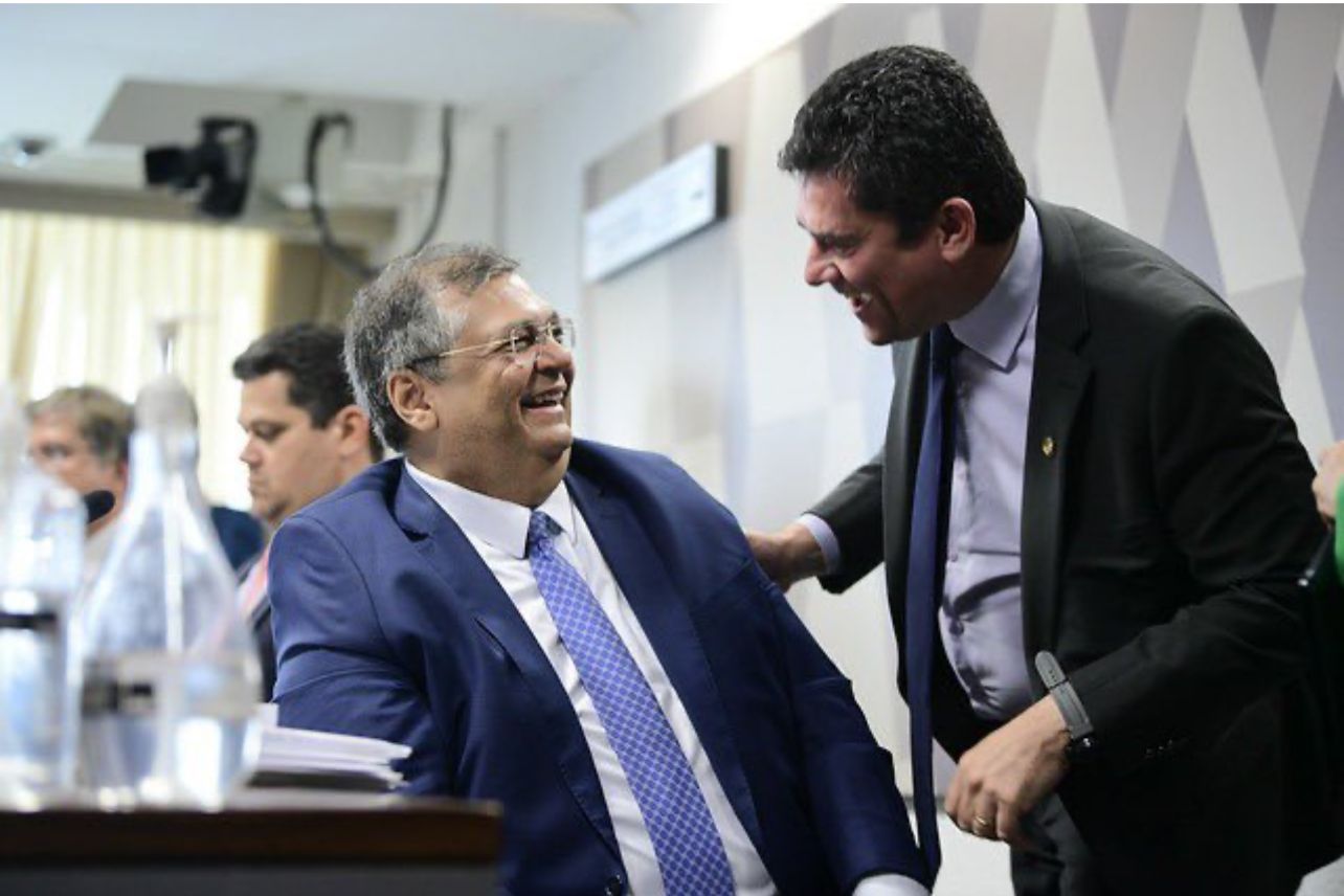 Dino e Moro | Flávio Dino e Sergio Moro trocam risadas no Senado | Foto: Reprodução/Agência Senado