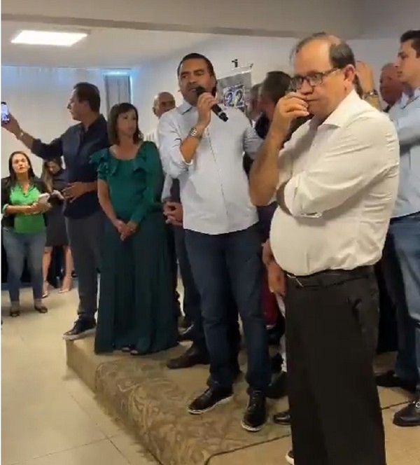 Wanderlei Barbosa durante reunião em que declarou apoio ao presidente Bolsonaro — Foto: Reprodução/Redes Sociais