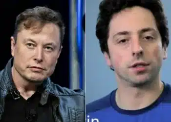 Elon Musk (esquerda) e Sergey Brin (direita). Foto: Bloomberg/Reprodução/Arte