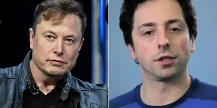 Elon Musk (esquerda) e Sergey Brin (direita). Foto: Bloomberg/Reprodução/Arte
