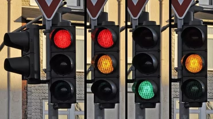 4-color traffic lights are triggered and start arriving on the streets;  Understands