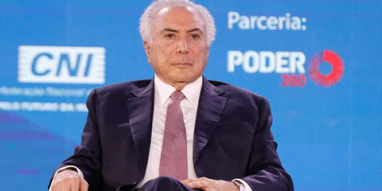 Ex-presidente Michel Temer. A CNI (Confederação Nacional da Indústria) promove, em parceria com o Poder360, o seminário “Evolução Política do Brasil” nesta 4ª feira (6.abr.2022), a partir das 9h30. O evento faz parte do ciclo de debates “200 anos de Independência – A indústria e o futuro do Brasil”. A palestra principal será realizada pelo ex-presidente da República Michel Temer. | Sérgio Lima/Poder360 06.abr.2022