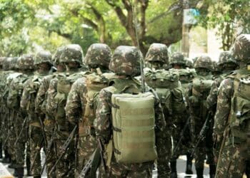 Army soldiers during the parade on September 7 in Brazil.