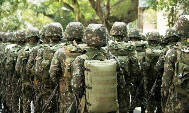 Army soldiers during the parade on September 7 in Brazil.