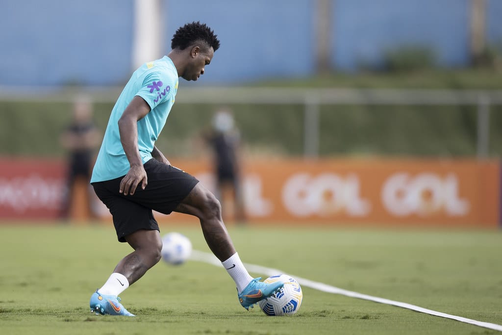 Treino da Seleção Brasileira no CT do Cruzeiro. Vinicius Jr. Lucas Figueiredo/CBF