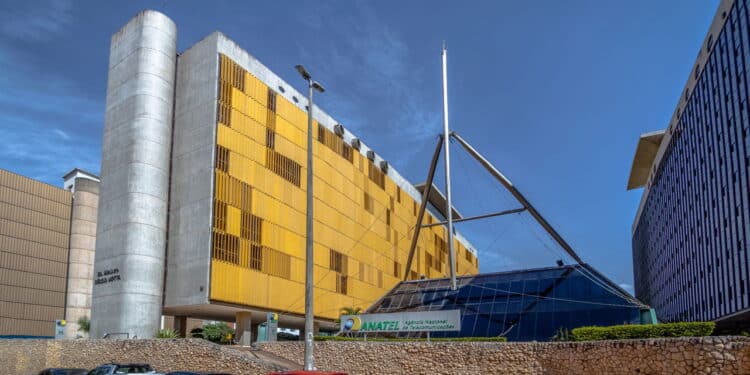 Brasilia, Brazil - Aug 27, 2018: National Telecommunications Agency headquarters - Agencia Nacional de Telecomunicacoes - Anatel - Brasilia, Distrito Federal, Brazil