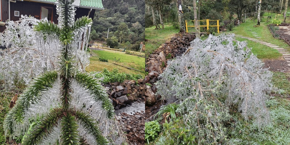 Cenário impressionante: cidade brasileira registra paisagem congelada e sensação de -18°C