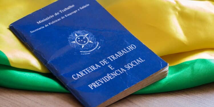 Brazilian work card. Written "Work and Social Security Card" in Portuguese