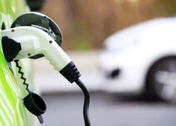 Loading energy of an electric car  in Prague Czech republic