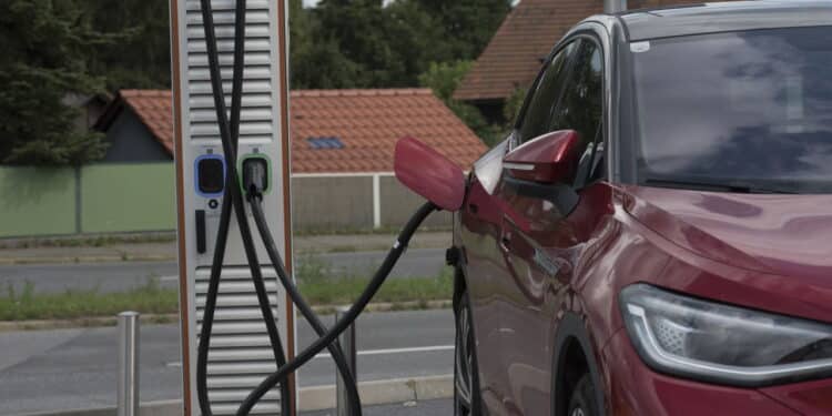 charging of an electric car at an electric filling station