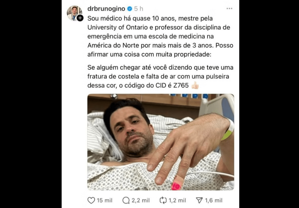 Médico acusa Pablo Marçal de fingir lesão e é detonado