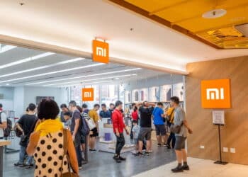 Taipei, Taiwan - August 17th, 2019: famous electronic branding of Xiaomi store in Taipei, Taiwan, Asia