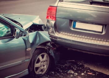 Cars accident on a road.