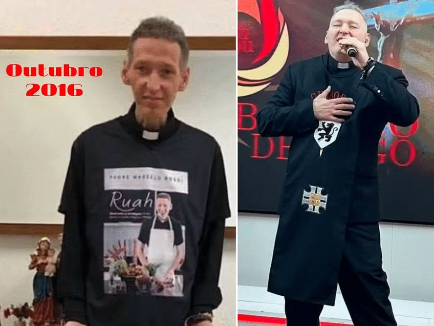 'Depressão': Padre Marcelo Rossi posta foto surpreendente mostrando antes e depois; VEJA