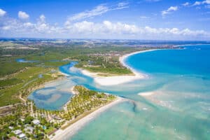 Aerial view of Pontal de Maracaipe Beach