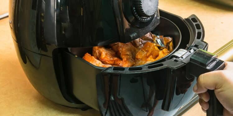 Imagem de alimentos sendo assados na Air Fryer - Créditos: depositphotos.com / Bubbers