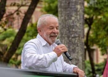 Former President Lula during his campaign to be re-elected President of Brazil in October 2022 in the city of Belo Horizonte, state of Minas Gerais