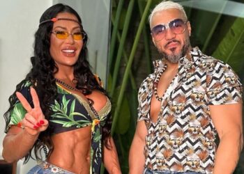 O primeiro contato de Belo e Gracyanne após eliminação da musa do BBB