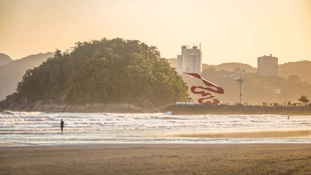 Praia em Santos - Créditos: depositphotos.com / diegograndi