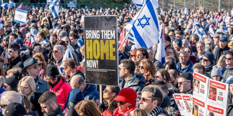 The UJA (United Jewish Appeal) Solidarity Rally For The Hostages in Toronto on November 12 transformed the park into a focal point of collective empathy, as participants, against the backdrop of solidarity banners, passionately voiced their support for the captives. The atmosphere, charged with resilience and hope, exemplified the community's unwavering commitment to standing together in the face of adversity.