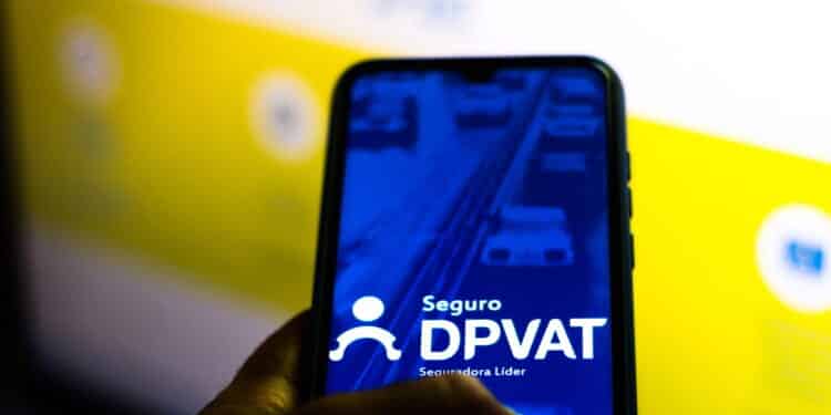 January 16, 2020, Brazil. In this photo illustration the DPVAT logo (Personal Injury by Land Motor Vehicles) is seen on a smartphone.