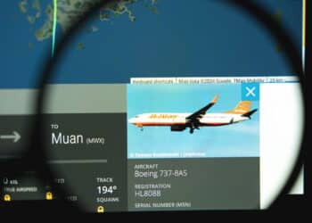 Jeju Air Flight 2216 plane crash at Muan airport displayed on Flightradar24 app. December 29, 2024