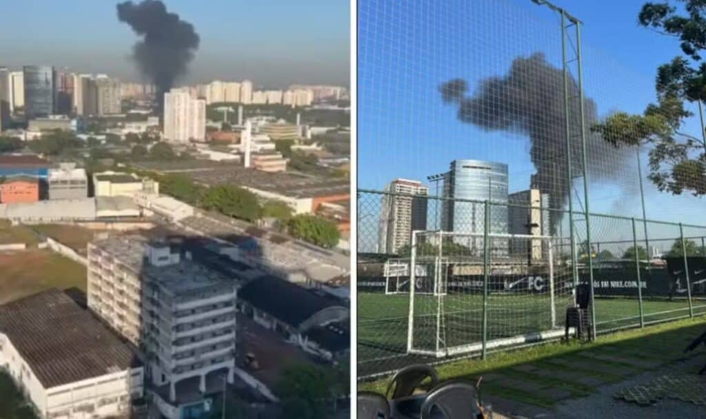 Avião acaba de cair no meio de avenida em São Paulo