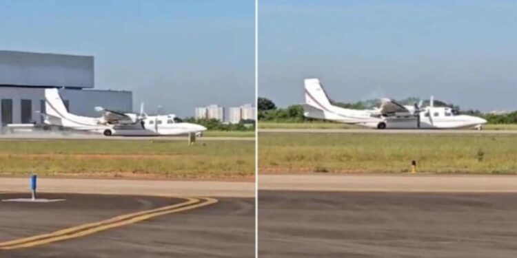 VÍDEO: avião faz pouso forçado "de barriga" em aeroporto de SP