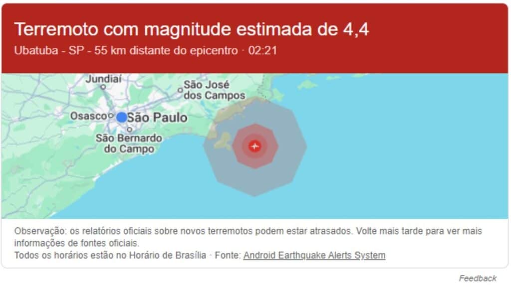 Alerta de terremoto surpreende e assusta moradores de SP e RJ