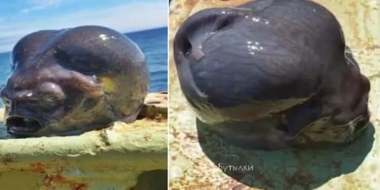 Assustador! Peixe com 'cabeça de alien' é capturado por pescador