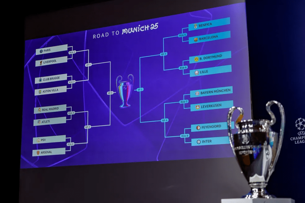 Veja a definição do chaveamento para as oitavas de final da Champions League — Foto: AFP