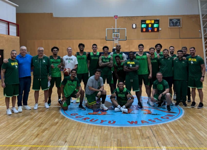 Seleção Brasileira em treino para AmeriCup - Foto: Divulgação/CBB