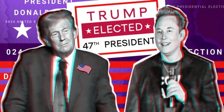 November 14, 2024. Concept Results of the 2024 US presidential election. Illustrative collage portrait of Elon Musk and Donald Trump. SSUCv3H4sIAAAAAAAACpySwW7DIAyG75P2DhHnRkpGmmZ7lWoHA26DRqEC0mmq+u4zIVTsulv82f7tH+f++tI0TEDQkn009xRRrI1ZQvQQtbOE+93GPVqFnkhXyM3zsasB6DpCpaPzGkytIiDK2cIFCdrFmIQfa5KFCHEJGNIuG5IQ8UwaGT4l8sLHHDclsSapg1KM7SoWFrGygrL4vzrzx+fT8Bmt/FkXrox4NAjZyDGXsq/viP5SW4NFaVe5ujkJJhXwSgn0FTz86bt6LbU9V8TFeb1LUZJusdGnrZ5mmHHuCsKkVz/RGCx8hhCoXBVezZb0F7hLNce6uHraVJmi46Sw5/wwdnzqD7zj7+MwjVtBPuisSWddpwhRLL+0ql3ptAEb38R4kNPUCtJqhz2eWtF1fTsM/V7hdOKoBrrF4xcAAP//AwCUEeIwuQIAAA==