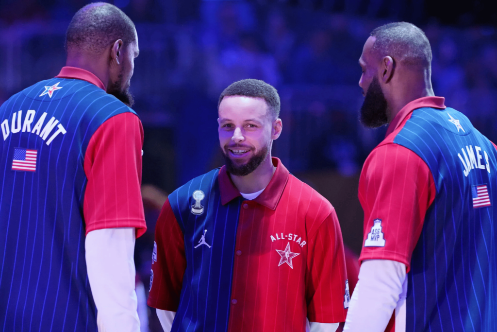 Durant, Curry e LeBron - Foto: Kyle Terada / USA TODAY Sports