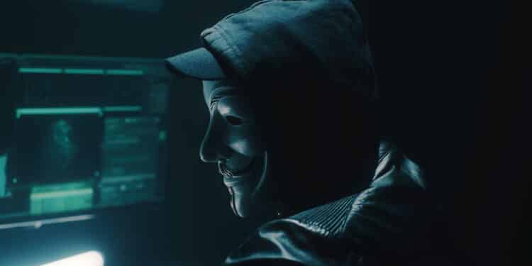 A masked hacker weared black hoodie uses a computer to stage a massive data attack on big data corporate servers, while sitting at desk in dark room and hacking database SSUCv3H4sIAAAAAAAACjxSy27bMBD8lYBns+BLlOhrGzRoUSAoeotzWJJLW7UkCpSUIgj8710qaW+7y5l9DOeNeVj6wI5vrB+GbVkLrH2e2FEcWMEpYtnDl6Kt2COM/ZpLD8OeeVjDZYIR2XHahuF2YMsK67bgQh0pC7DimeB7/m/U01utsyP7hUTOQz6/MiJunkqf8zhvK5aF3Q7/YI+Y5wH/Q370S8BhgAnzRrDnA4MzTuG1TggFaf8XHKFckbhPTLLnGy1ScEDY13piAnRMBhLXICU3SQAH2Xke2jaKhDKZrqFpjQqtN7LhmALBom54l0LggNF0bYwyOUswMMbY4FsuZIvcgASCJck7sEFq76U1jmA2aokiOm6s1jTUBO5TRN6gaq1qGh1lIFiwykXlDIeEghulFXcgFPcSWmw63UmpCIYN+NbQWlZHTzDXcg/OcRRtVAI1mlQFc1YqhSHxDusJxODQADWXDl3rg40xMBLw+ockHz/+DLbY5yrmSw4wUFFTcS596KfzOyKvl+oLkjtv01pIeaZkPTKQEwqMOSLZg/28/3L3gEO/jXfdd3odcp7B008eE/XFA7vAslCH+FGofiEH5vF9ypTX+l+MmJFsRJHUqnPSWmukEE5YU/V/N9ylJ2LdpDIpDNc+ftzTU39mLLSdEporowwp0WnuW1JNpGAbpwM6X5tt85AhrvV8YqZcxt2BBRYSaD+BJJlhvVDx/ng6PUC4YrlTp9O3x/uvp5M0n37PZ3b7CwAA//8DAKkEBPNXAwAA