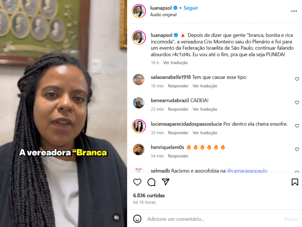 Vereadora associa mulher negra a "sapatos baratos" e tenta justificar racismo