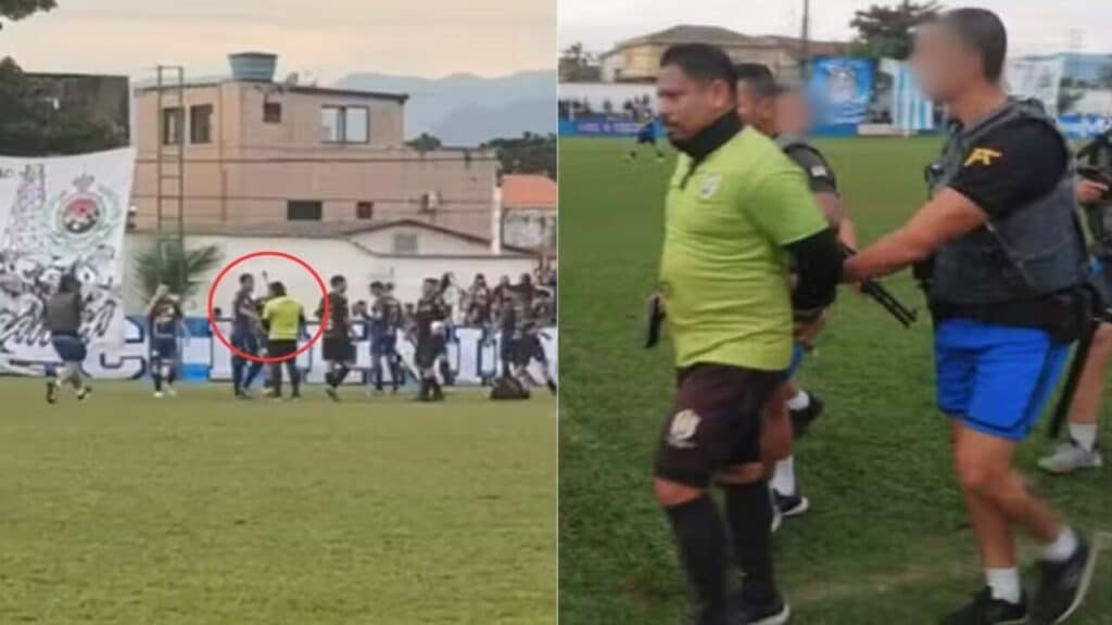 Confusão em jogo: árbitro é detido no meio da partida em SP