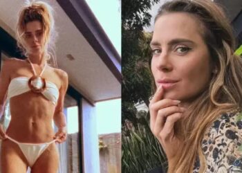 De biquíni nude, Carolina Dieckmann exibe corpo escultural aos 46 e agita web