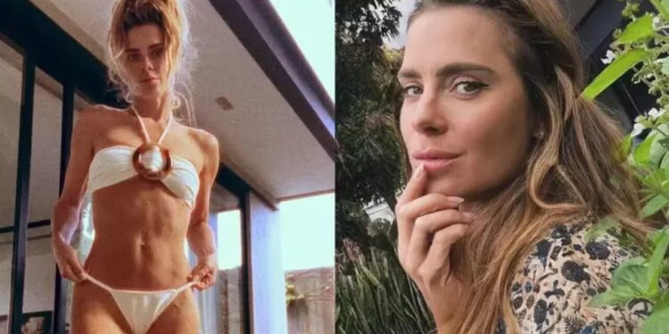 De biquíni nude, Carolina Dieckmann exibe corpo escultural aos 46 e agita web