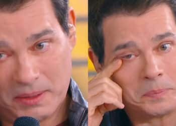 Celso Portiolli se emociona ao vivo e para tudo no Domingo Legal com desabafo impactante