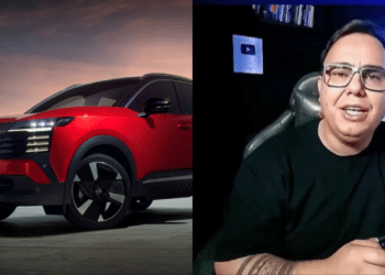 "Esse daqui é o novo Nissan Kicks com a nova motorização da Nissan, o motor 220T", diz Nelson Gonçalves, especialista automotivo